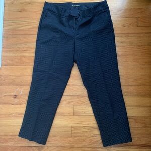 Hilary Radley Navy White Polka Dot Patterned Dress Pants